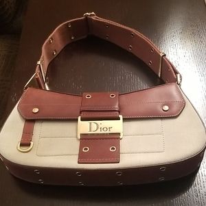 Dior canvas shoulder bag